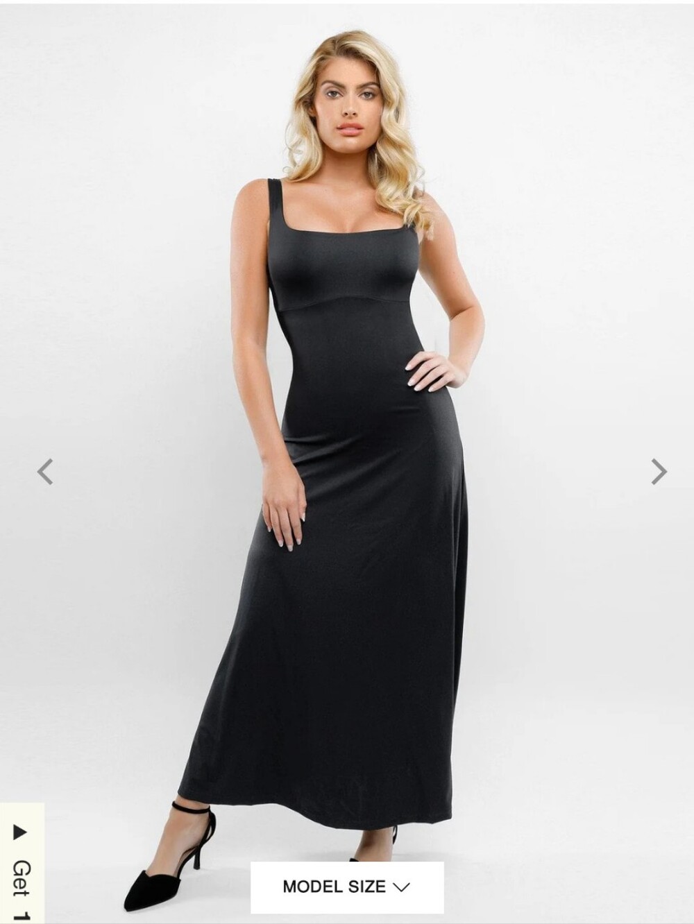 Popilush Shapewear Sleeveless Square Neck Maxi Dress Size Large
